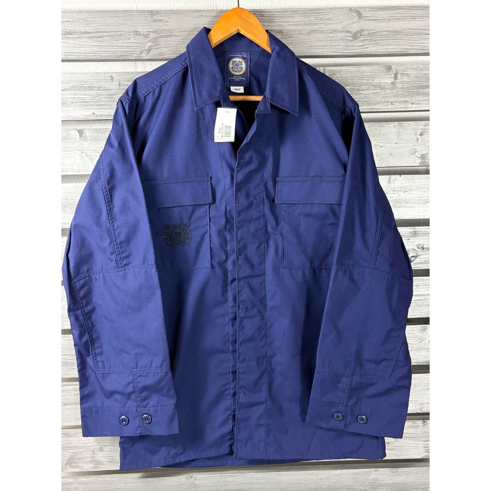 US Coast Guard ODU Shirt Pentaq Navy Blue Ripstop Utility Uniform 38 Long NEW